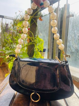 Picture of Black Pearl handle Bag